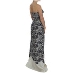 Dolce & Gabbana White Floral Lace Silk Corset Maxi Dress NOC10083-1