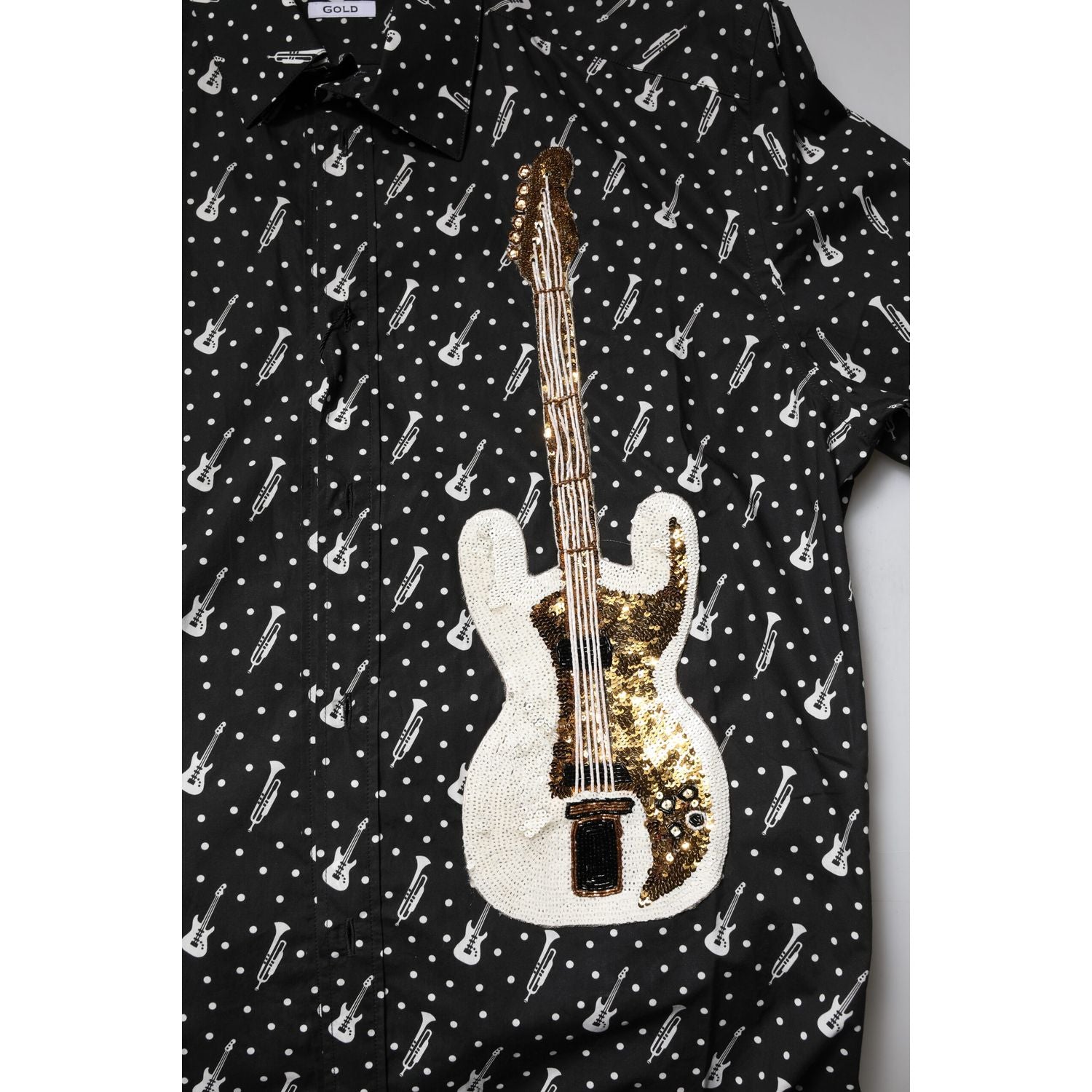 Dolce & Gabbana Black GOLD Instrument Embellished Shirt