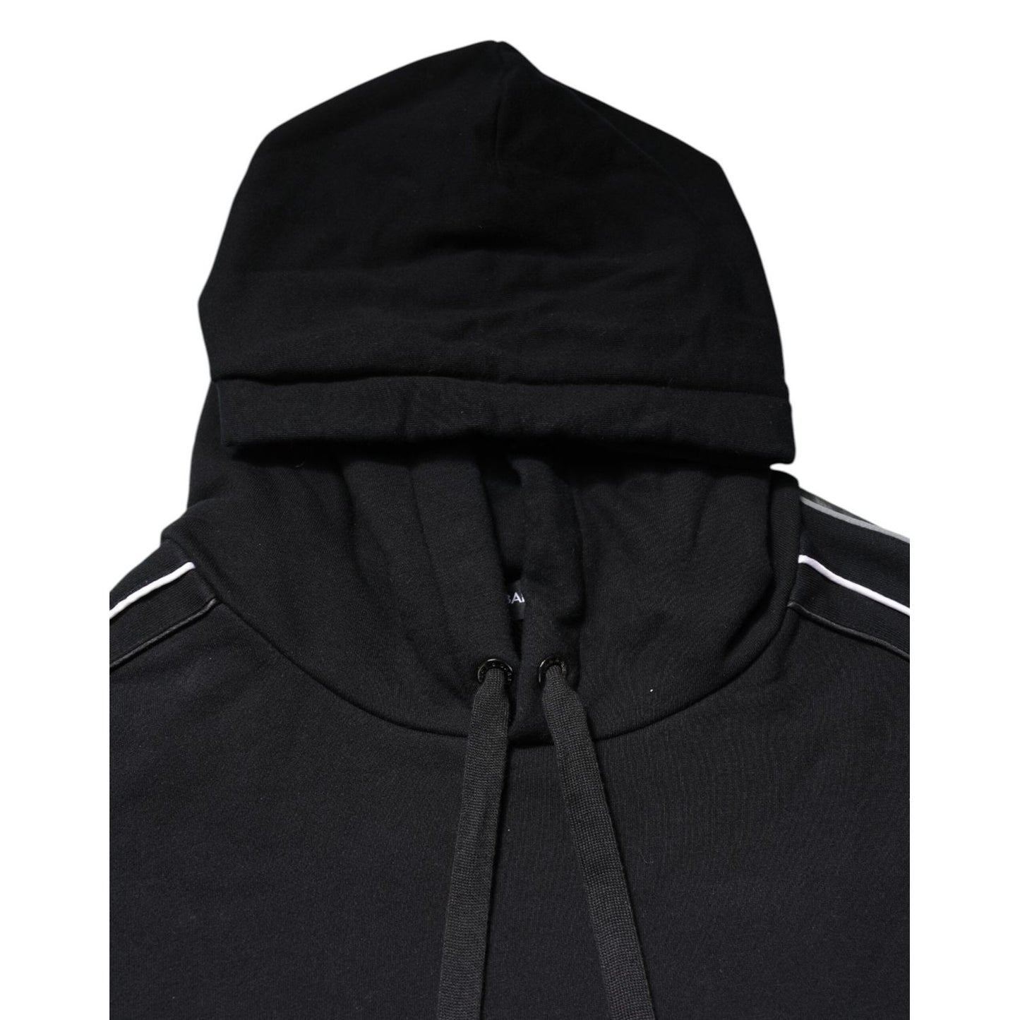 Dolce & Gabbana Black Cotton Logo Hooded Sweatshirt Sweater TSH90274-50
