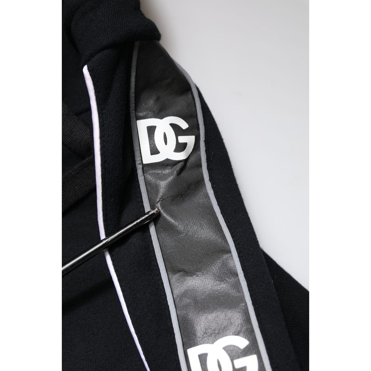 Dolce & Gabbana Black Cotton Logo Hooded Sweatshirt Sweater TSH90274-50