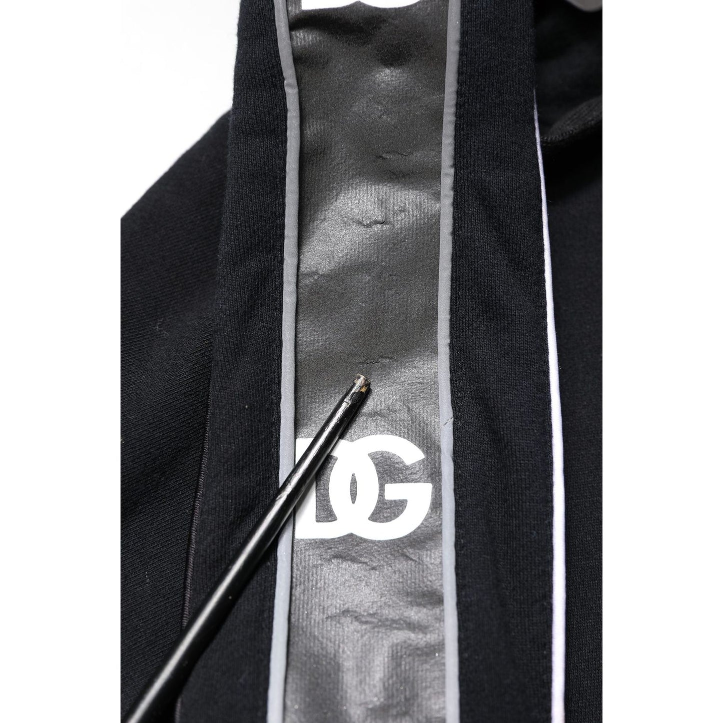 Dolce & Gabbana Black Cotton Logo Hooded Sweatshirt Sweater TSH90274-50