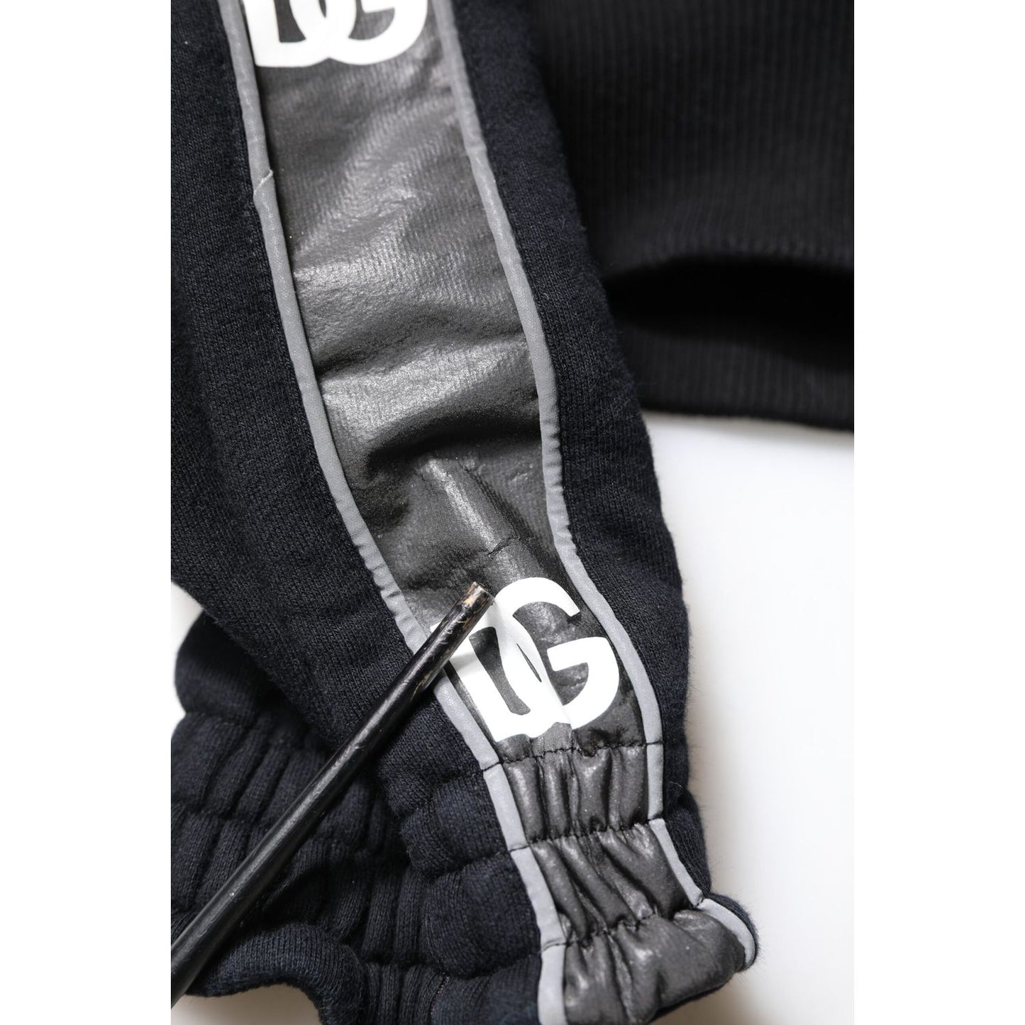 Dolce & Gabbana Black Cotton Logo Hooded Sweatshirt Sweater TSH90274-50