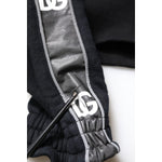 Dolce & Gabbana Black Cotton Logo Hooded Sweatshirt Sweater TSH90274-50