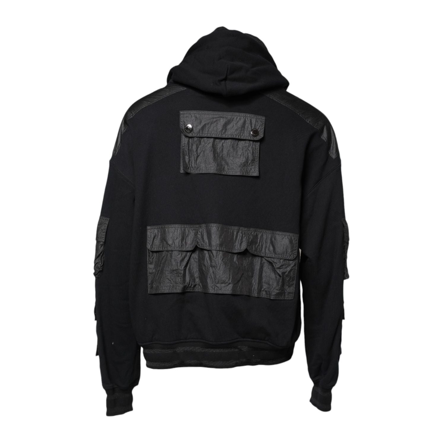 Dolce & Gabbana Black Cotton Hooded Sweatshirt Sweater