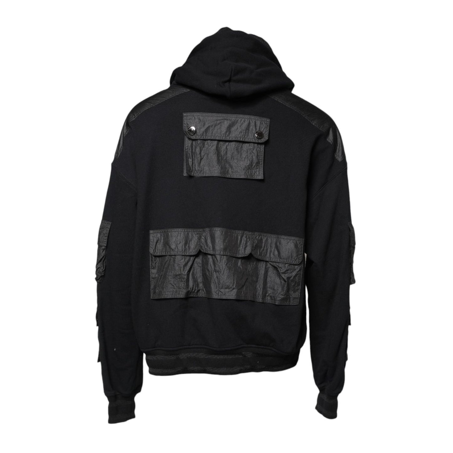 Dolce & Gabbana Black Cotton Hooded Sweatshirt Sweater TSH90275-52