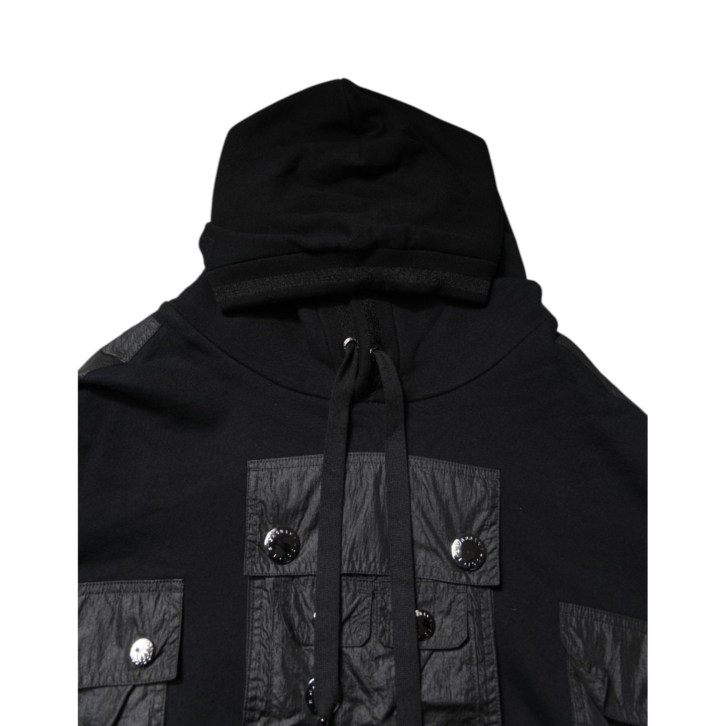 Dolce & Gabbana Black Cotton Hooded Sweatshirt Sweater TSH90275-52