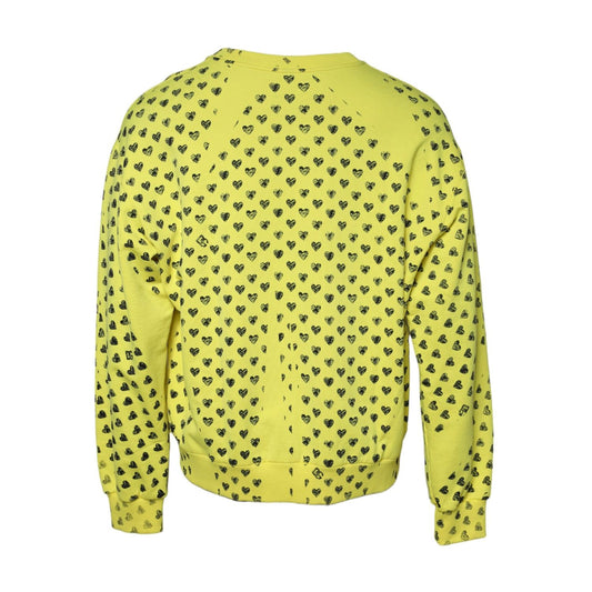 Dolce & Gabbana Yellow Heart Crew Neck Men Pullover Sweater TSH90297-52