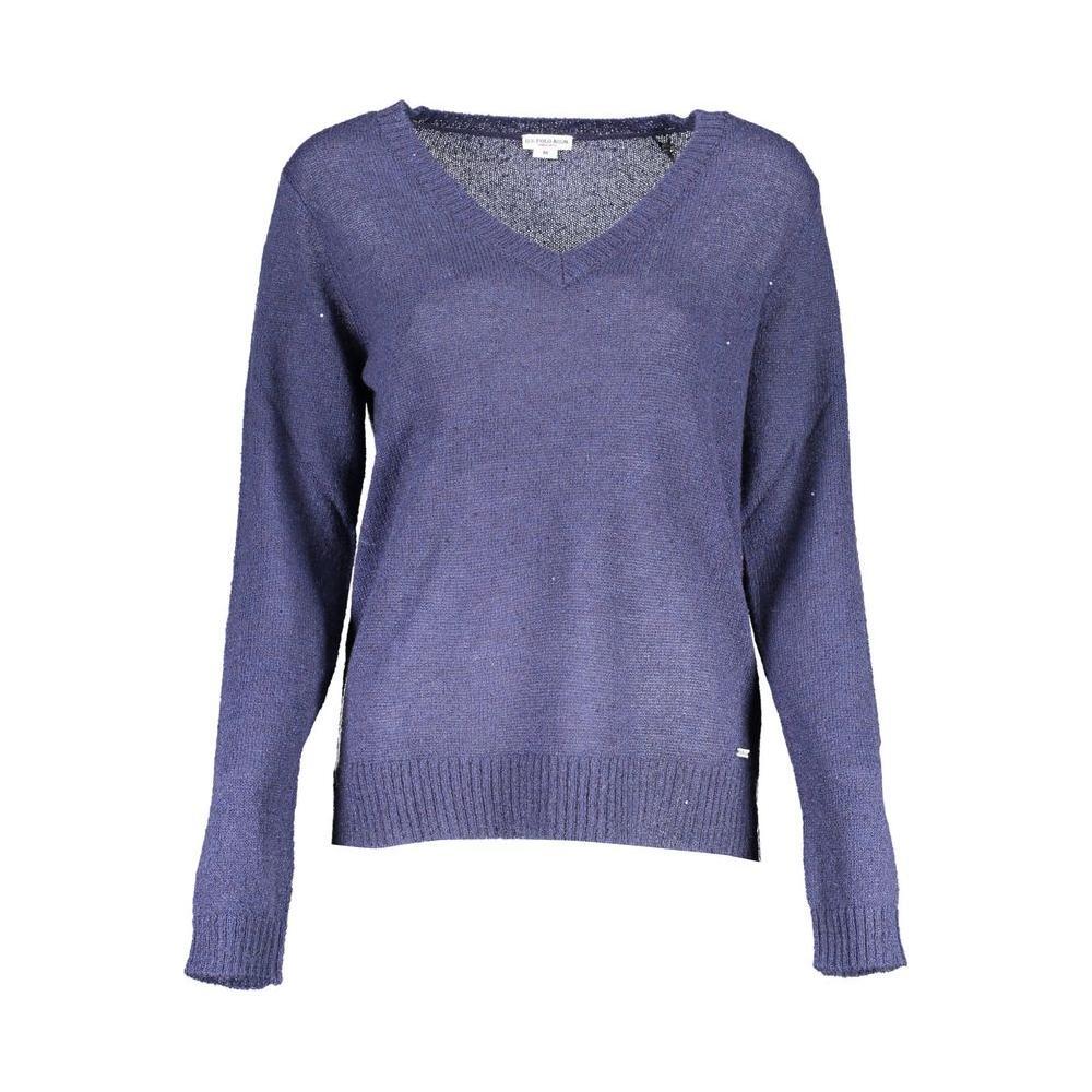 U.S. POLO ASSN. Blue Acrylic Women Sweater US-7032-M