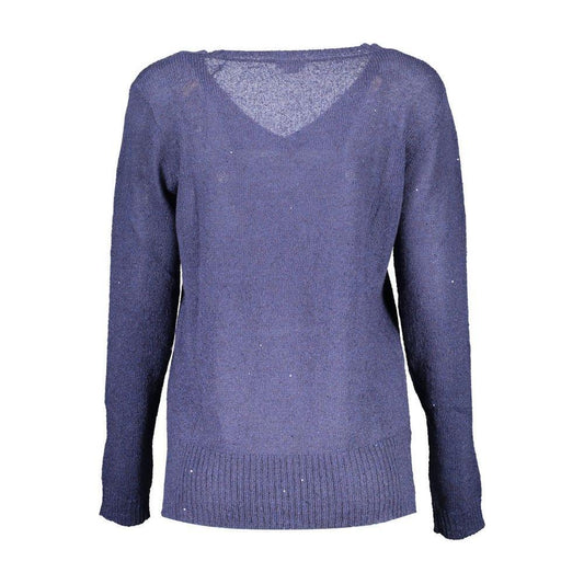 U.S. POLO ASSN. Blue Acrylic Women Sweater US-7032-M