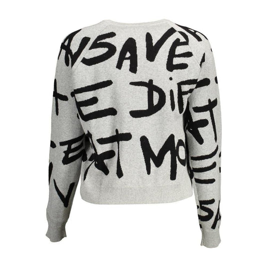 Desigual Gray Cotton Women Sweater
