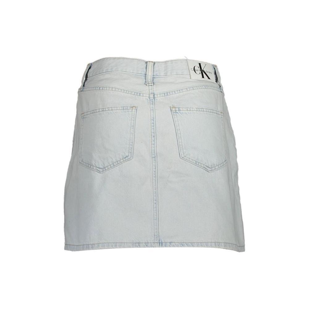 Calvin Klein Light Blue Cotton Women Skirt CA-18941-W25