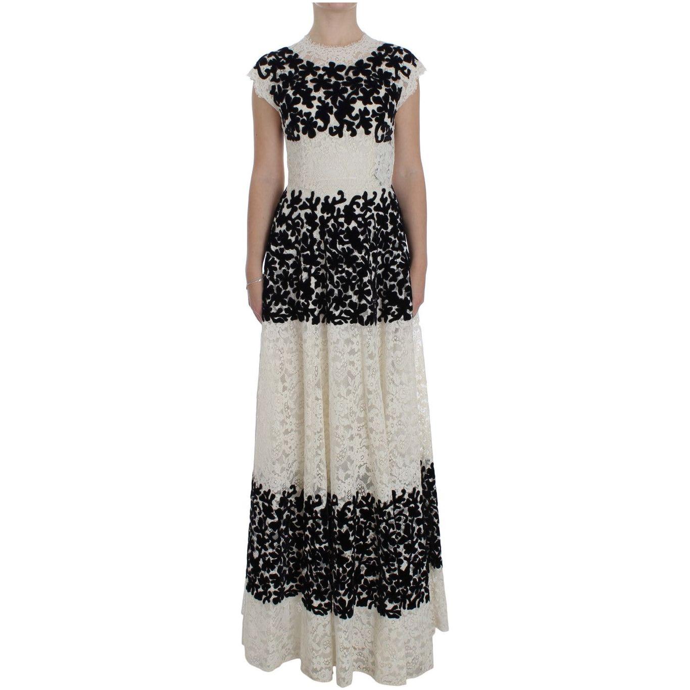 Dolce & Gabbana Floral Lace Ricamo Long Ball Maxi Dress NOC10090-2