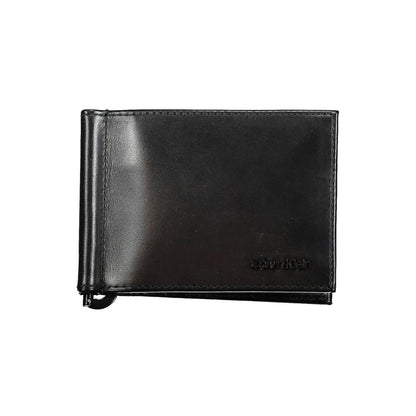 Calvin Klein Black Leather Men Wallet with money clip and RFID blocking technology
