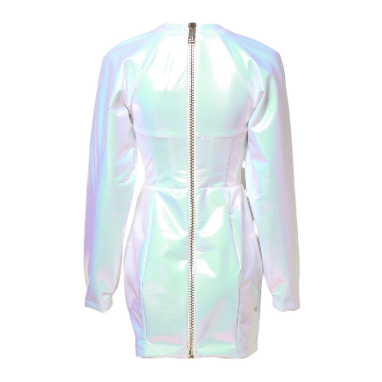 Dolce & Gabbana White Long Sleeves Bodycon Sheath Mini Dress