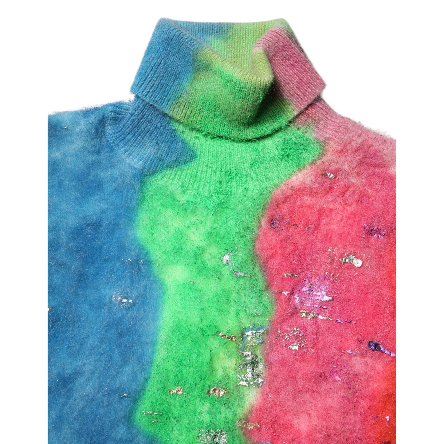 Dolce & Gabbana Multicolor Mohair Turtleneck Pullover Sweater