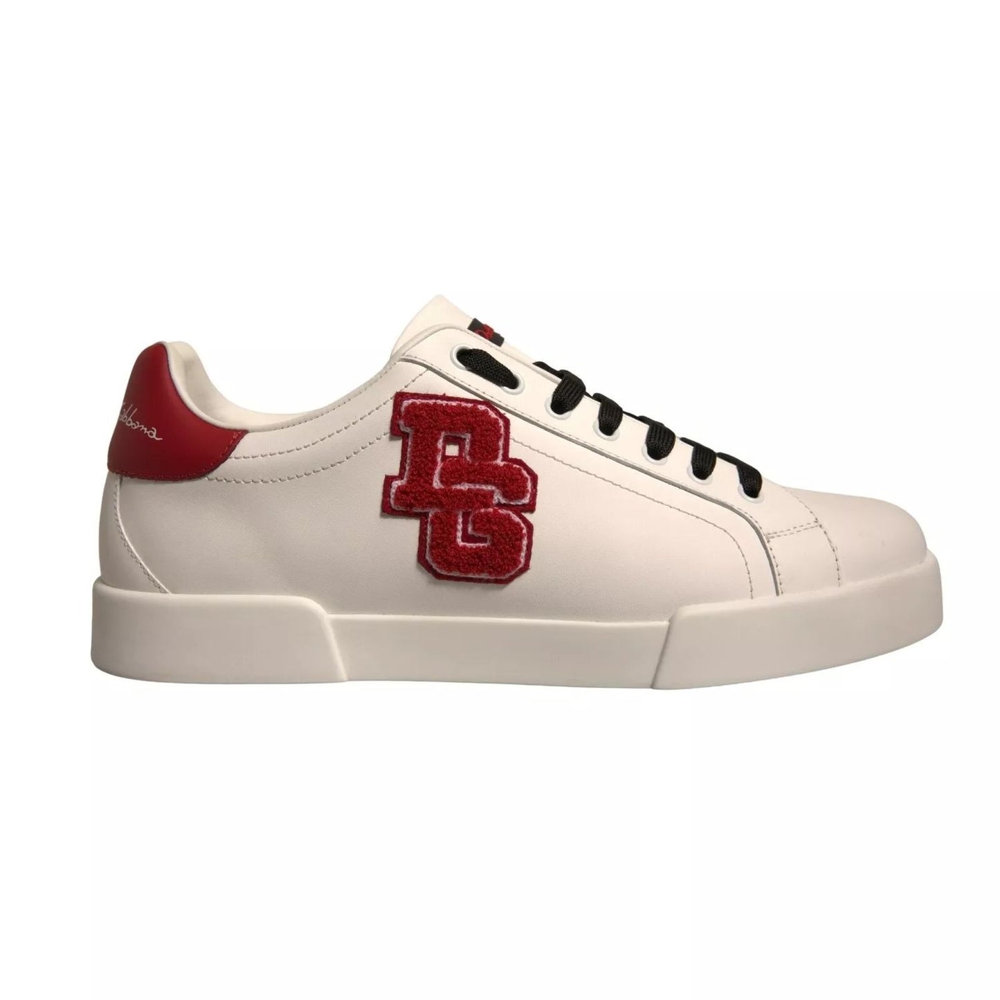 Dolce & Gabbana White Leather DG Logo Low Top Sneaker Shoes