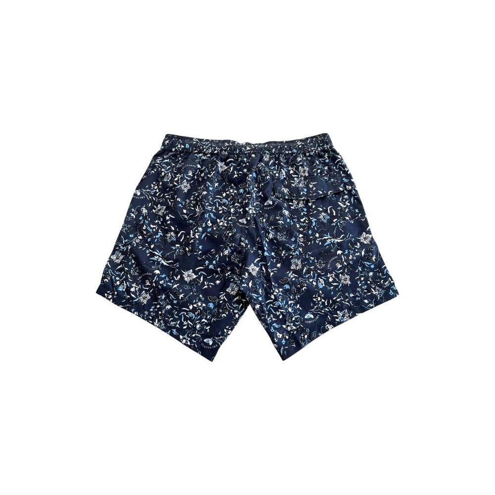 Trussardi Beachwear Blue Polyester Men Swim Shorts TR-24817-S