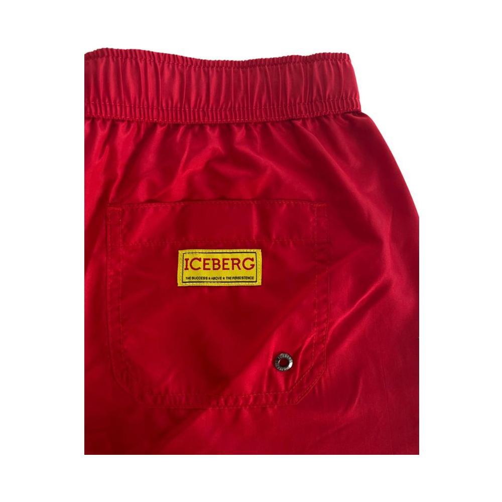 Iceberg Red Polyester Men's Swim Short