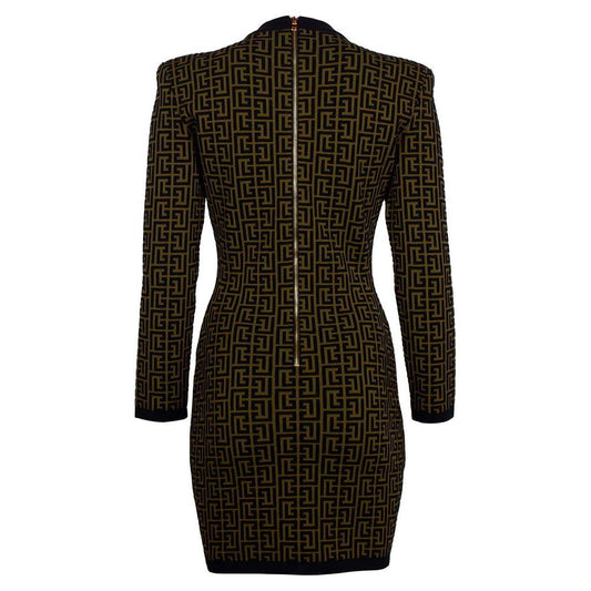 Balmain Brown Wool Dress
