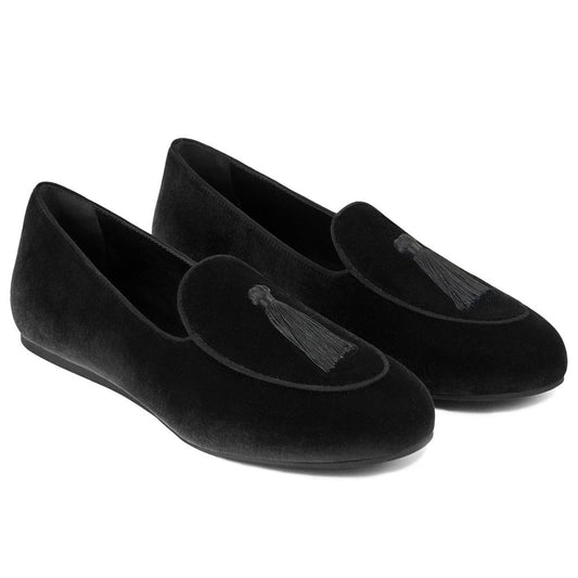Charles Philip Black Velvet Loafer