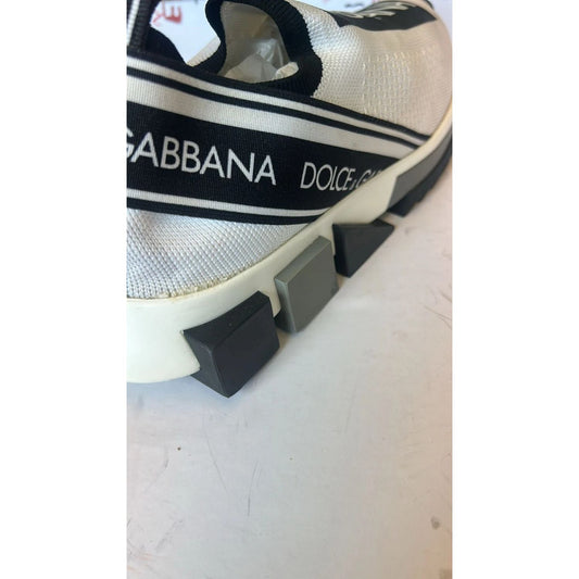 Dolce & Gabbana White Black Slip On Sorrento Sneakers Shoes