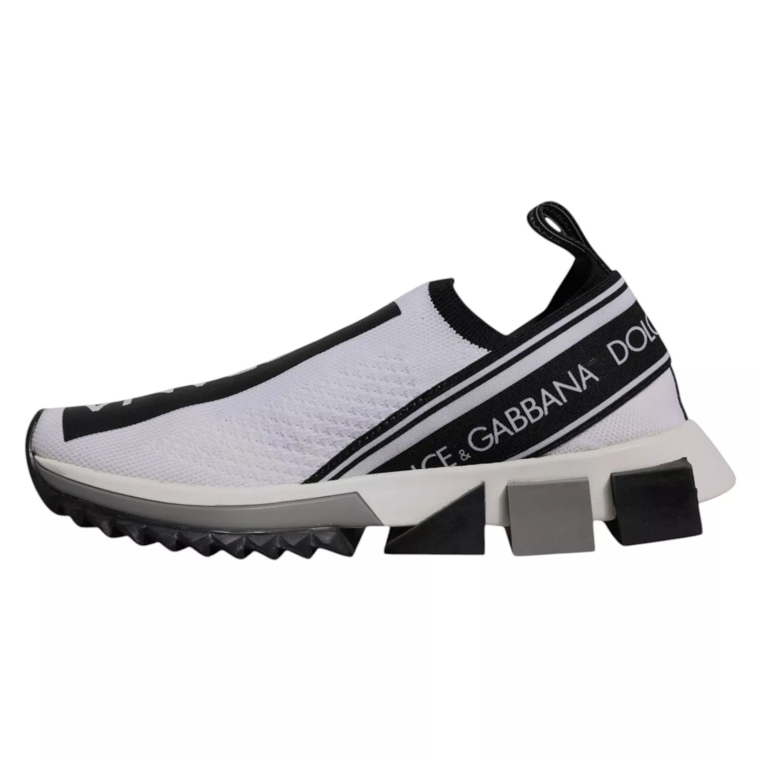 Dolce & Gabbana White Black Slip On Sorrento Sneakers Shoes
