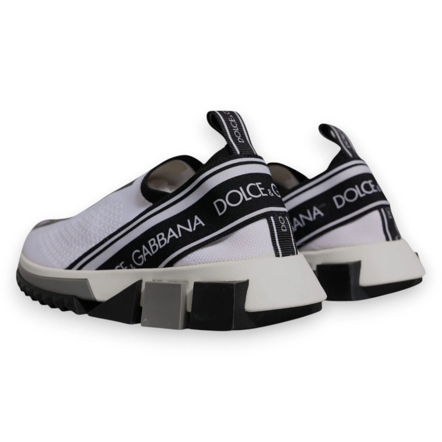 Dolce & Gabbana White Black Slip On Sorrento Sneakers Shoes