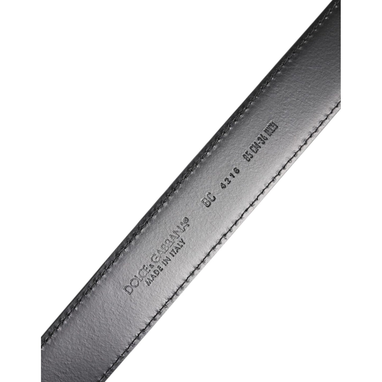 Dolce & Gabbana Black Classic Calf Leather Silver Buckle Belt