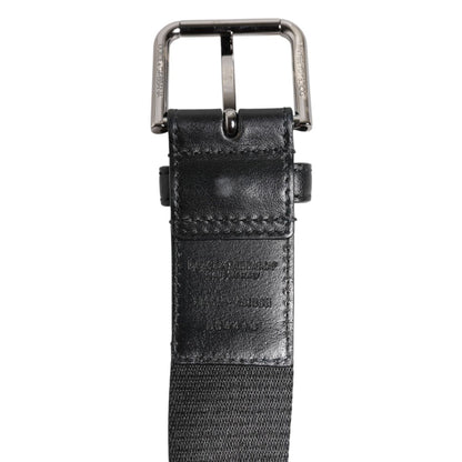 Dolce & Gabbana Black White DG Logo Brass Metal Buckle Belt