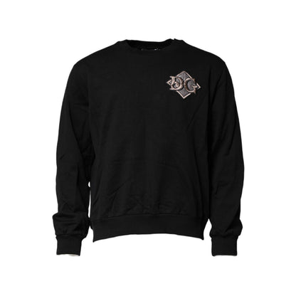 Dolce & Gabbana Black Logo Embroidery Sweatshirt Sweater