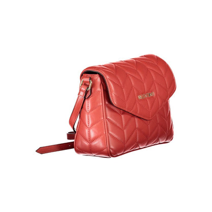 Mario Valentino Red Polyethylene Handbag with adjustable strap, zip closure, two internal pockets, and contrasting details.