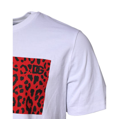 Dolce & Gabbana White Cotton Short Sleeves Crew Neck T-shirt
