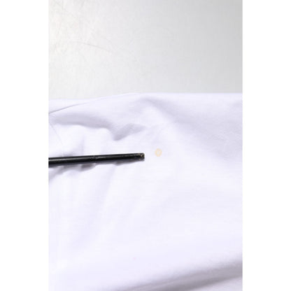 Dolce & Gabbana White Logo Embroidery Round Neck T-shirt