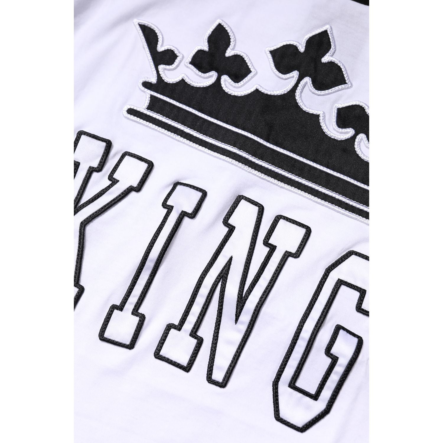 Dolce & Gabbana White Cotton Crown King Embroidery T-shirt