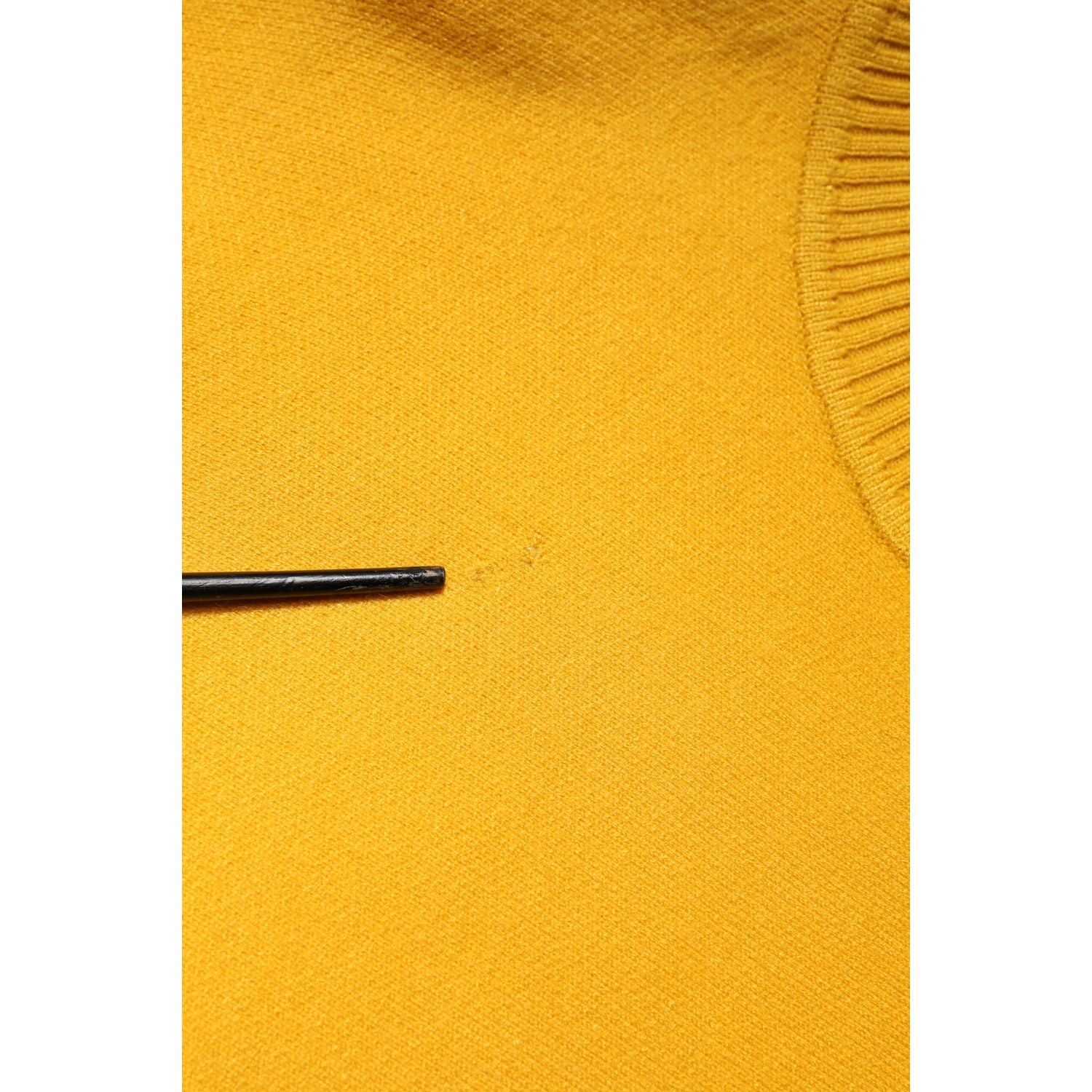 SIGNS Yellow Stripe Long Sleeve Overcoat Pullover Sweater