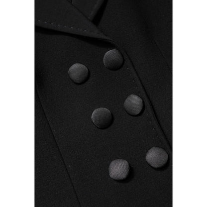 Dolce & Gabbana Black Wool Double Breasted Coat Jacket