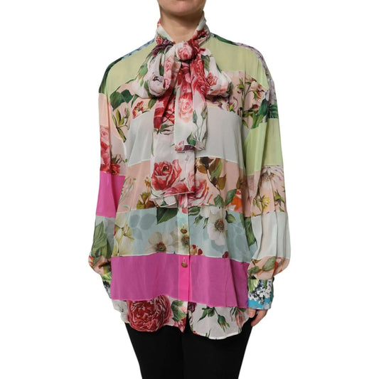 Dolce & Gabbana Multicolor Floral Patchwork Long Sleeves Top TSH90125-42