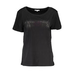 Patrizia Pepe Chic Short Sleeve Wide Neck Tee with Contrast Details PA-26485-XS