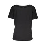 Patrizia Pepe Chic Short Sleeve Wide Neck Tee with Contrast Details PA-26485-XS