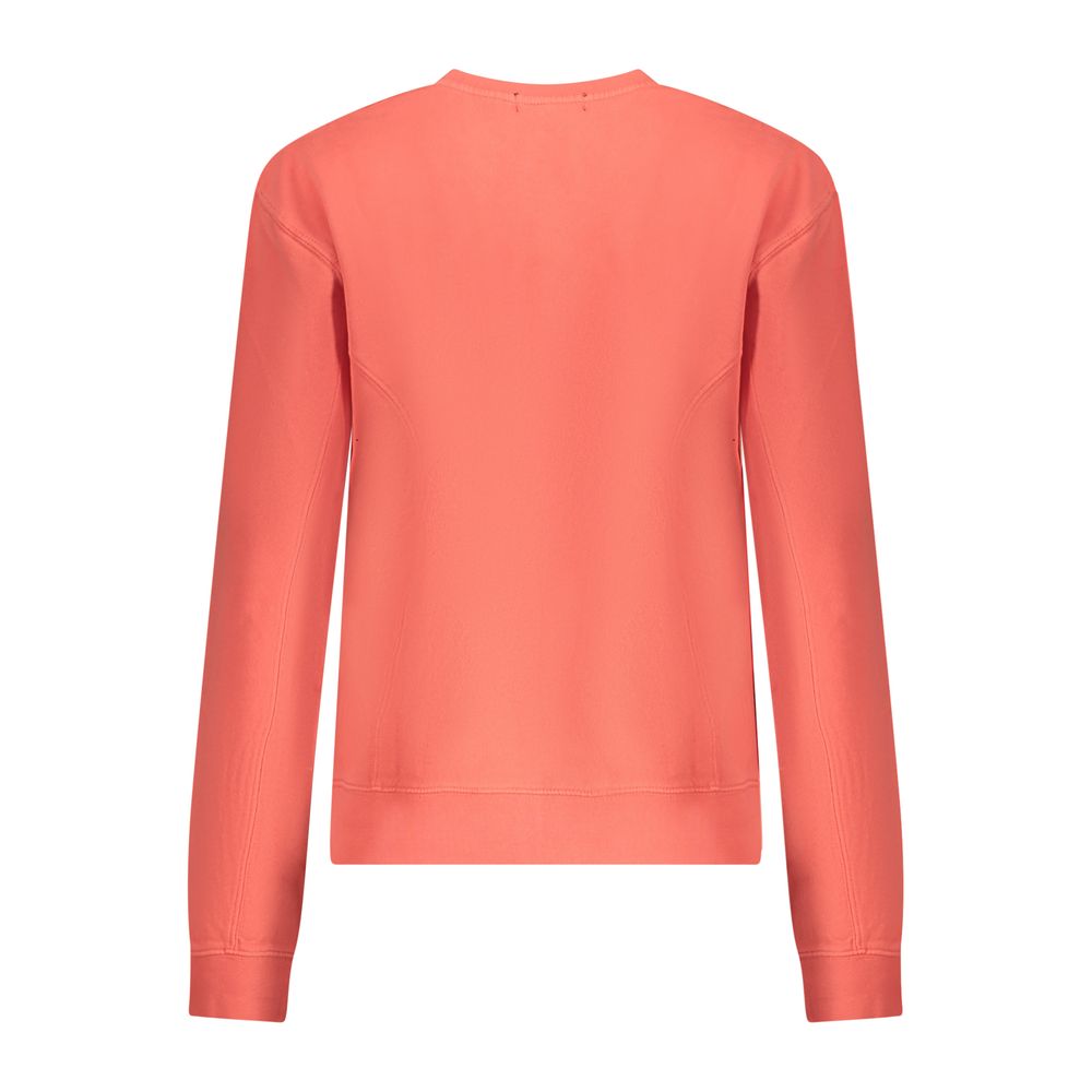 Back view of North Sails Pink Cotton Women Sweater, showcasing its stylish and comfortable design for casual wear.