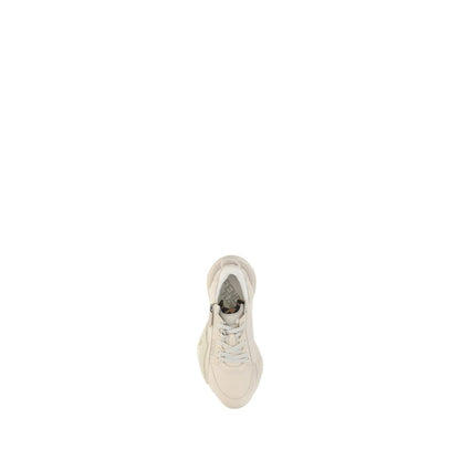 Fendi White Calf Leather Bos Taurus Athletic Sneakers