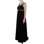 Dolce & Gabbana Elegant Brown Velvet Crystal Gown Dolce & Gabbana Tan