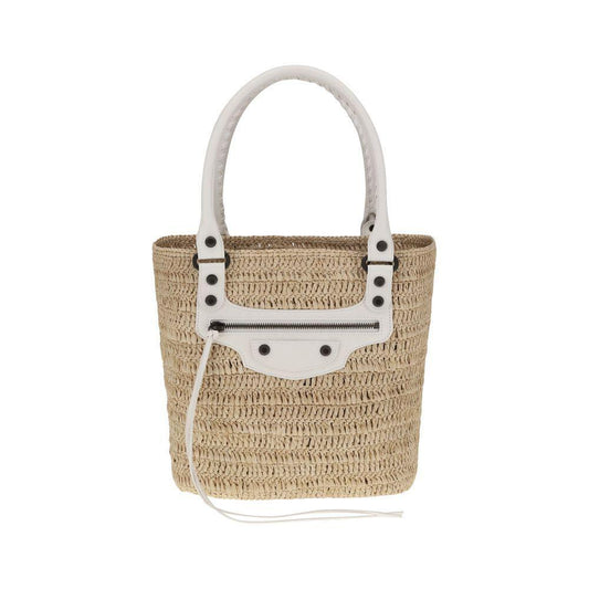 Balenciaga Le City small straw Shoulder Bag BA8288882ABRY9290BB