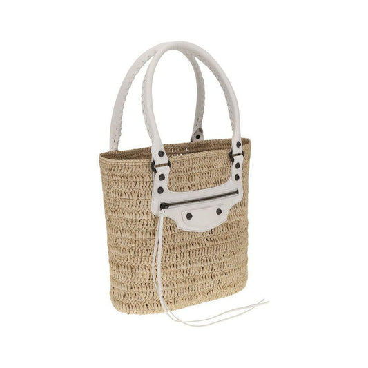 Balenciaga Le City small straw Shoulder Bag BA8288882ABRY9290BB