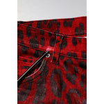Dolce & Gabbana Red Leopard Print Cotton Skinny Denim Jeans PAN76453-54