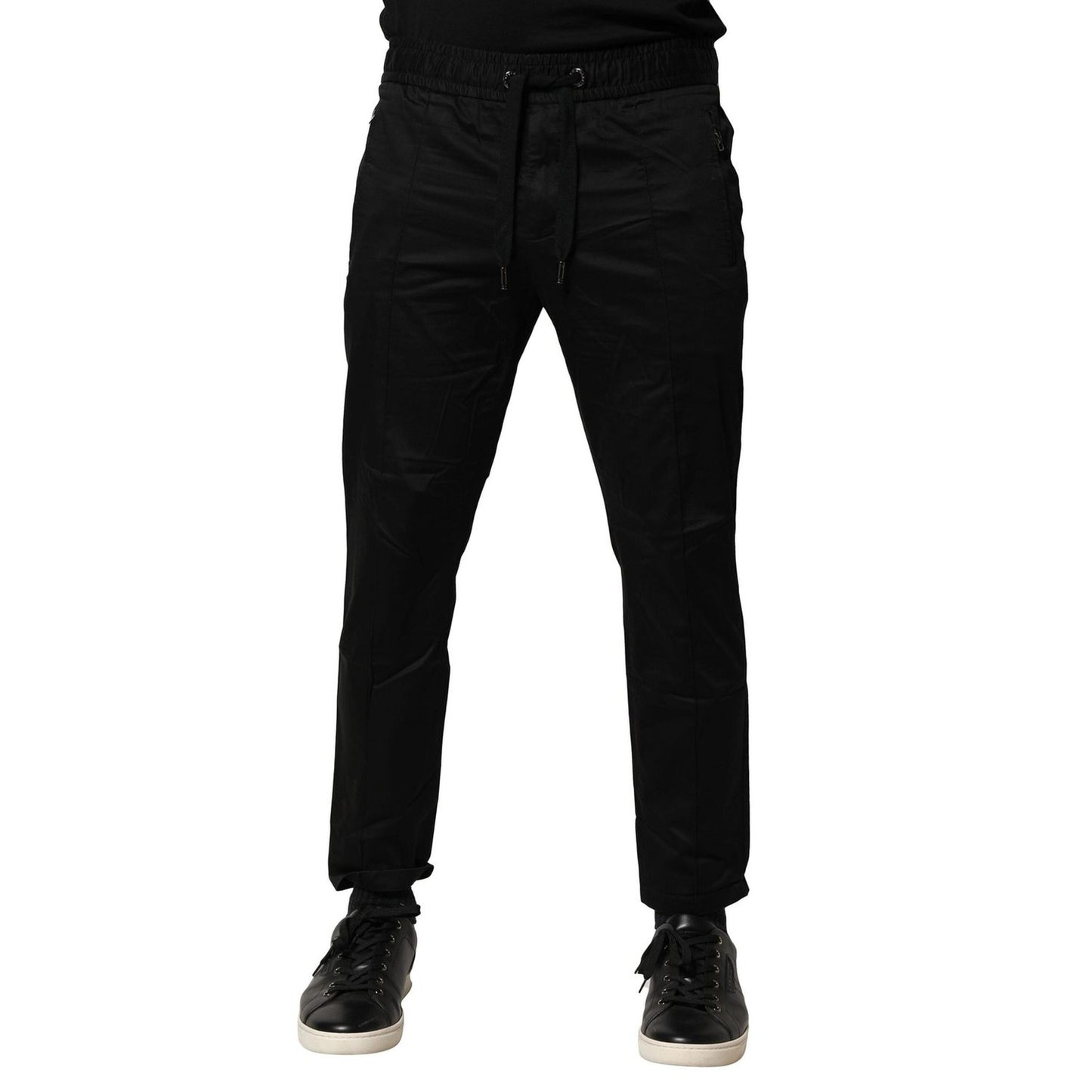 Dolce & Gabbana Black Cotton Mid Waist Jogger Pants PAN76470-46
