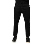 Dolce & Gabbana Black Cotton Mid Waist Jogger Pants PAN76470-46