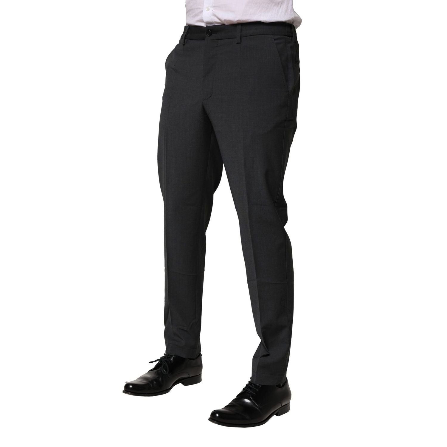 Dolce & Gabbana Black Wool Dress Slim Formal Pants