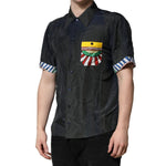Dolce & Gabbana Black Silk Short Sleeves Men Casual Shirt TSH90655-38