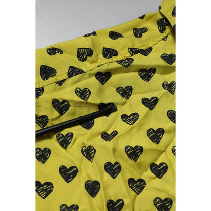 Dolce & Gabbana Yellow Heart Short Sleeves Men Casual Shirt